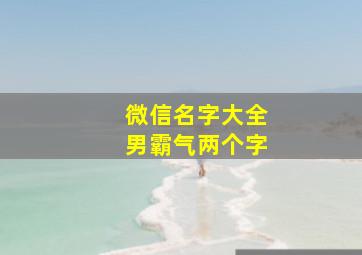 微信名字大全男霸气两个字