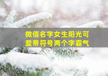 微信名字女生阳光可爱带符号两个字霸气