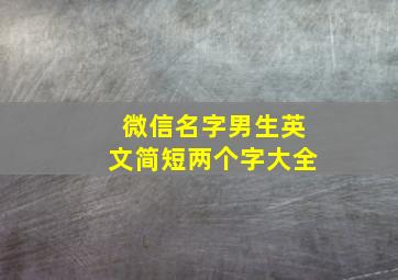 微信名字男生英文简短两个字大全