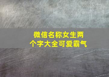 微信名称女生两个字大全可爱霸气