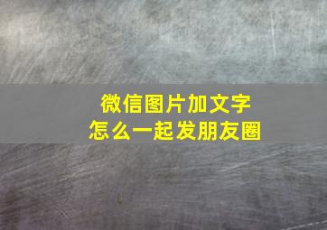 微信图片加文字怎么一起发朋友圈