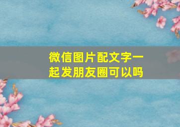 微信图片配文字一起发朋友圈可以吗