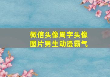 微信头像周字头像图片男生动漫霸气