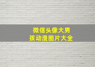 微信头像大男孩动漫图片大全