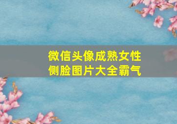 微信头像成熟女性侧脸图片大全霸气