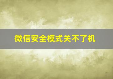 微信安全模式关不了机