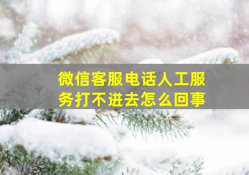 微信客服电话人工服务打不进去怎么回事