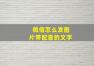 微信怎么发图片带配音的文字