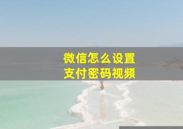 微信怎么设置支付密码视频