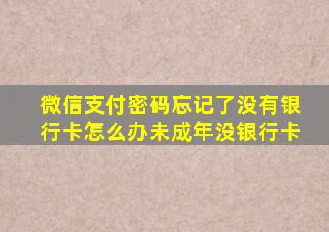 微信支付密码忘记了没有银行卡怎么办未成年没银行卡