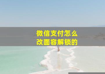 微信支付怎么改面容解锁的