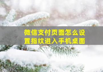 微信支付页面怎么设置指纹进入手机桌面