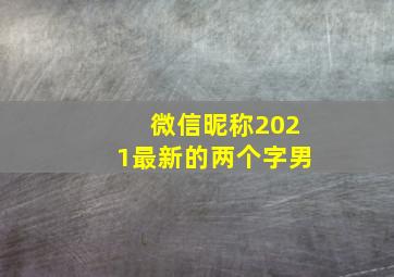 微信昵称2021最新的两个字男