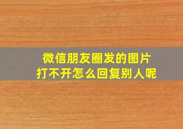 微信朋友圈发的图片打不开怎么回复别人呢