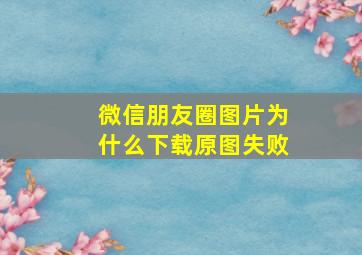 微信朋友圈图片为什么下载原图失败