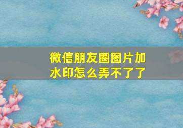 微信朋友圈图片加水印怎么弄不了了