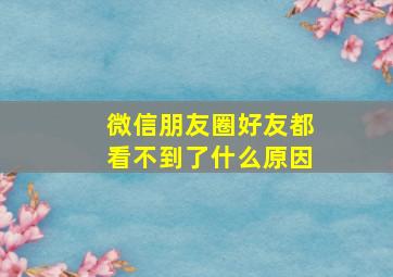 微信朋友圈好友都看不到了什么原因