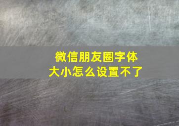 微信朋友圈字体大小怎么设置不了