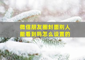 微信朋友圈封面别人能看到吗怎么设置的