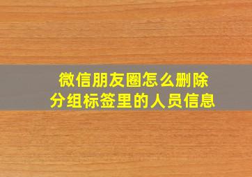 微信朋友圈怎么删除分组标签里的人员信息