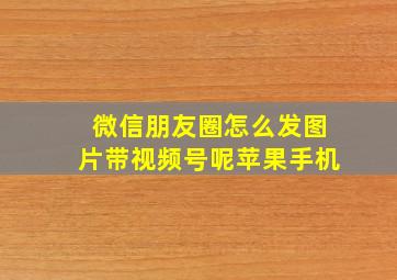 微信朋友圈怎么发图片带视频号呢苹果手机