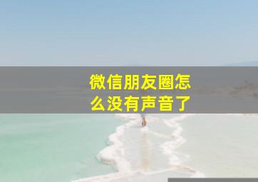 微信朋友圈怎么没有声音了