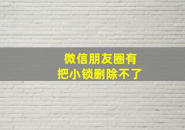 微信朋友圈有把小锁删除不了