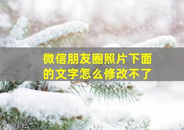 微信朋友圈照片下面的文字怎么修改不了