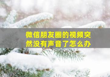 微信朋友圈的视频突然没有声音了怎么办