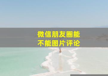 微信朋友圈能不能图片评论