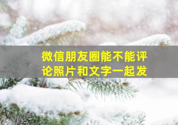 微信朋友圈能不能评论照片和文字一起发