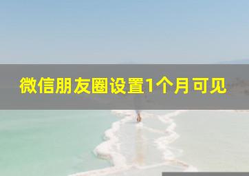 微信朋友圈设置1个月可见