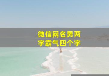 微信网名男两字霸气四个字