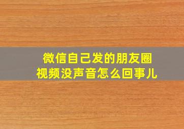 微信自己发的朋友圈视频没声音怎么回事儿