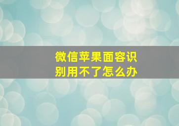 微信苹果面容识别用不了怎么办