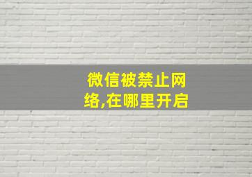 微信被禁止网络,在哪里开启