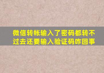 微信转帐输入了密码都转不过去还要输入验证码咋回事