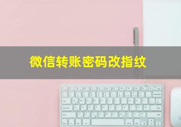 微信转账密码改指纹