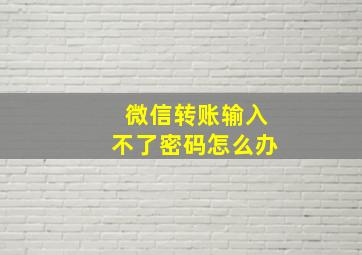 微信转账输入不了密码怎么办