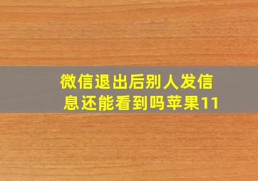 微信退出后别人发信息还能看到吗苹果11