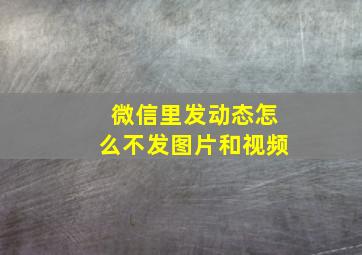 微信里发动态怎么不发图片和视频