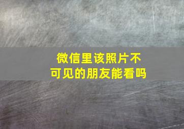 微信里该照片不可见的朋友能看吗