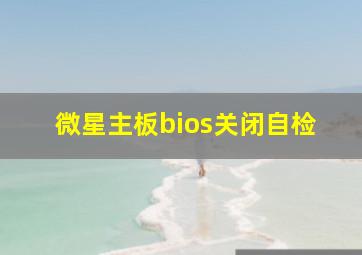 微星主板bios关闭自检