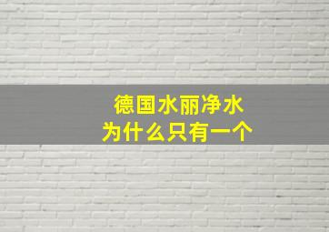 德国水丽净水为什么只有一个