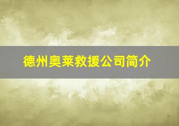 德州奥莱救援公司简介