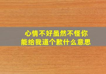 心情不好虽然不怪你能给我道个歉什么意思