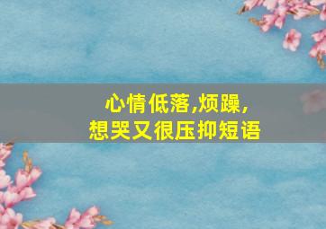 心情低落,烦躁,想哭又很压抑短语