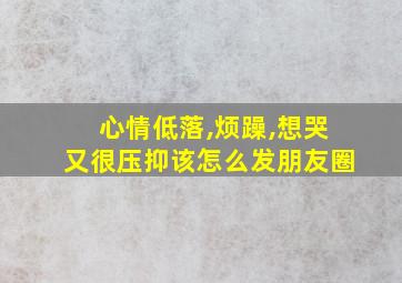 心情低落,烦躁,想哭又很压抑该怎么发朋友圈