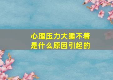 心理压力大睡不着是什么原因引起的