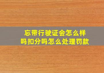 忘带行驶证会怎么样吗扣分吗怎么处理罚款